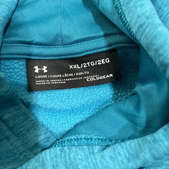 Under Armour Teal Blue Men's Cold Gear Hoodie XXL - Picture 3 of 3